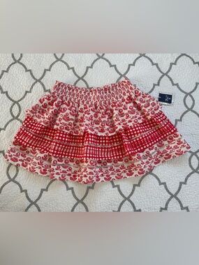 Roller Rabbit x Target Floral/Star Geo Tiered Red Mini Skirt Women’s size Large
